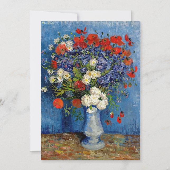 Vincent van Gogh - Vase with Cornflowers & Poppies Invitation (Front)