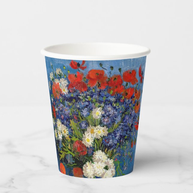 Vincent van Gogh - Vase with Cornflowers & Poppies Paper Cups (Front)