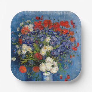 Vincent van Gogh - Vase with Cornflowers & Poppies Paper Plate