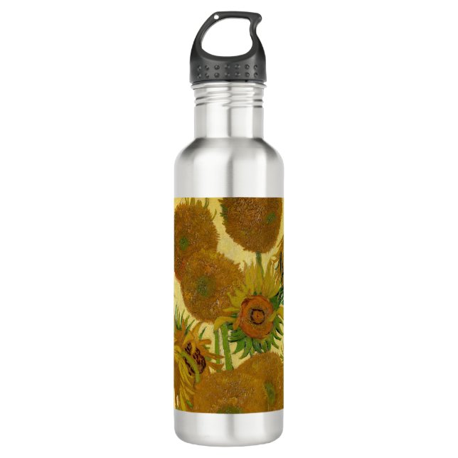 Vincent van Gogh - Vase with Fifteen Sunflowers 710 Ml Water Bottle (Front)