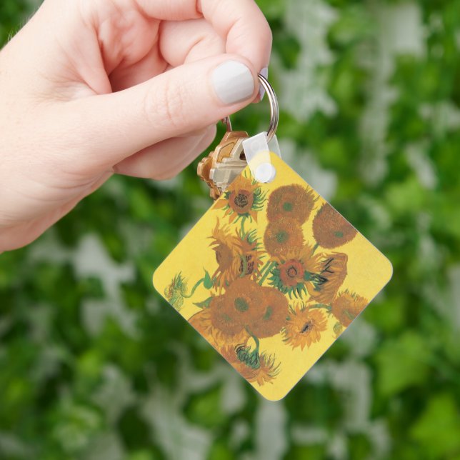 Vincent van Gogh - Vase with Fifteen Sunflowers Key Ring (Hand)
