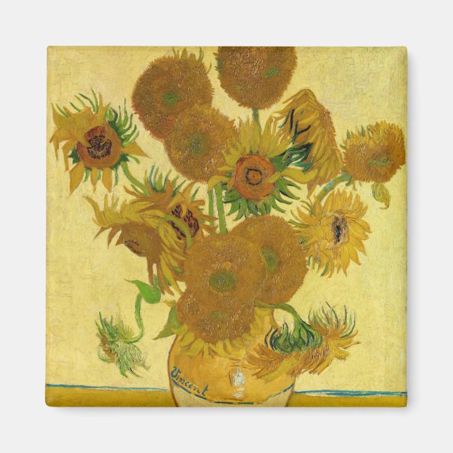 Vincent van Gogh - Vase with Fifteen Sunflowers Magnet (Front)