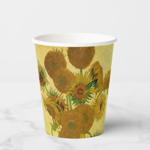 Vincent van Gogh - Vase with Fifteen Sunflowers Paper Cups