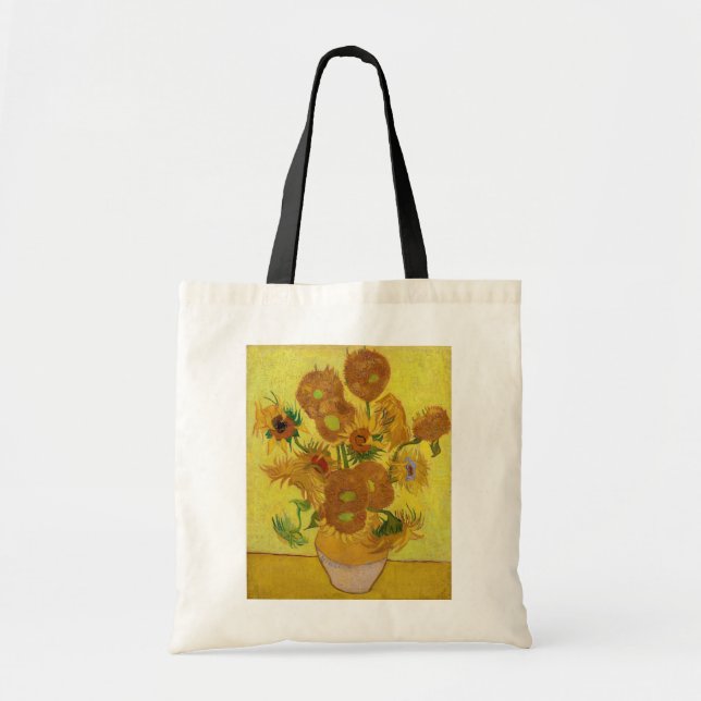 Vincent van Gogh - Vase with Fifteen Sunflowers Tote Bag (Front)