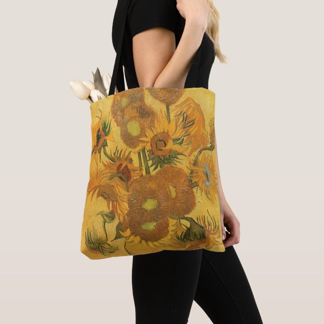 Vincent van Gogh - Vase with Fifteen Sunflowers Tote Bag (Close Up)
