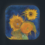 Vincent van Gogh - Vase with Five Sunflowers Paper Plate<br><div class="desc">Vase with Five Sunflowers - Vincent van Gogh,  Oil on Canvas,  August 1888</div>