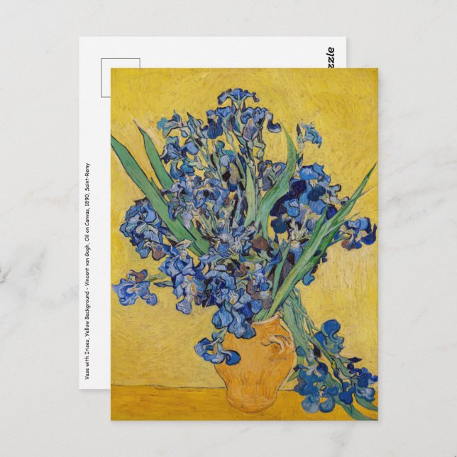 Vincent van Gogh - Vase with Irises Postcard (Front/Back)