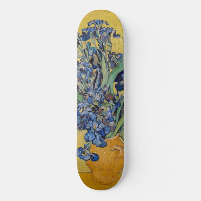 Vincent van Gogh - Vase with Irises Skateboard (Front)