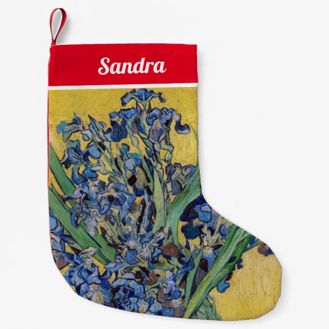 Vincent van Gogh - Vase with Irises Small Christmas Stocking (Front)