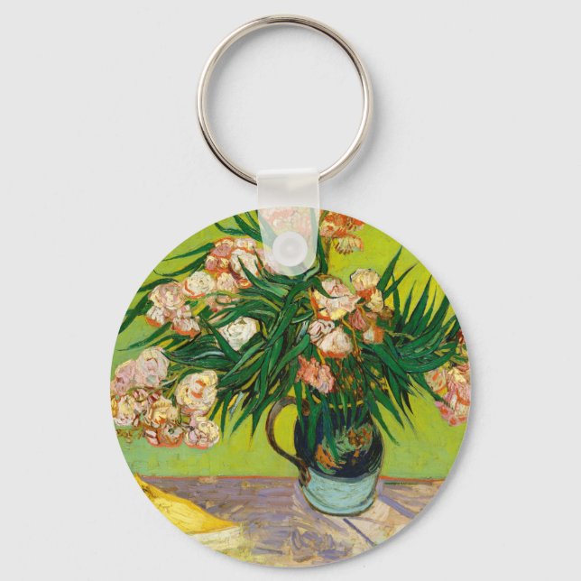 Vincent Van Gogh Vase With Oleanders And Books Key Ring (Front)