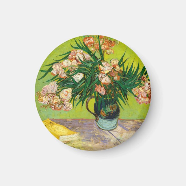 Vincent Van Gogh Vase With Oleanders And Books Magnet (Front)