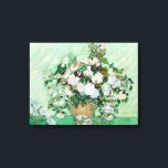 Vincent van Gogh Vase with Pink Roses Canvas Print<br><div class="desc">A vase of roses as painted by Vincent van Gogh.</div>