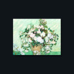 Vincent van Gogh Vase with Pink Roses Canvas Print<br><div class="desc">A vase with pink roses as painted by Vincent van Gogh.</div>