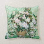Vincent van Gogh Vase with Pink Roses Cushion<br><div class="desc">A vase with pink roses as painted by Vincent van Gogh.</div>