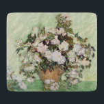 Vincent Van Gogh Vase With Pink Roses Floral Art Cutting Board<br><div class="desc">Van Gogh Vase With Pink Roses Fine Art Painting Vase with Pink Roses was painted in 1890 by Vincent van Gogh in Saint-Remy. At the time Van Gogh was readying himself to leave the Saint-Remy asylum for the quiet town of Auvers-sur-Oise outside of Paris. The still life reflects the optimism...</div>