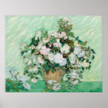 Vincent van Gogh Vase with Pink Roses Poster<br><div class="desc">A vase with pink roses as painted by Vincent van Gogh.</div>