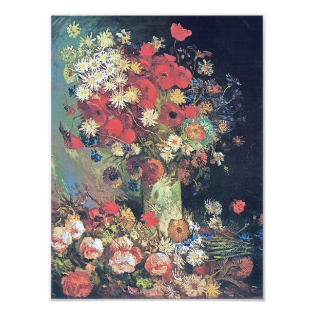 Vincent Van Gogh - Vase with Poppies, Cornflowers, Photo Print (Front)