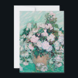Vincent Van Gogh - Vase with Roses, 1890 Thank You Card<br><div class="desc">Vincent Van Gogh - Vase with Roses,  1890. Famous art painting.</div>
