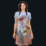 Vincent van Gogh - Vase with Roses & Anemones Apron<br><div class="desc">Still Life / Japanese Vase with Roses and Anemones - Vincent van Gogh,  1890</div>