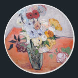 Vincent van Gogh - Vase with Roses & Anemones Ceramic Knob<br><div class="desc">Still Life / Japanese Vase with Roses and Anemones - Vincent van Gogh,  1890</div>