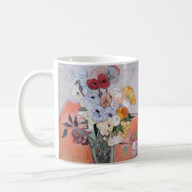 Vincent van Gogh - Vase with Roses & Anemones Coffee Mug (Left)