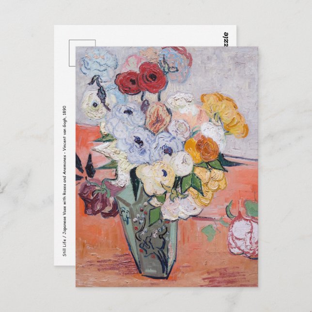 Vincent van Gogh - Vase with Roses & Anemones Postcard (Front/Back)