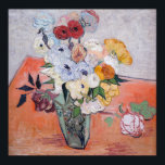 Vincent van Gogh - Vase with Roses & Anemones Poster<br><div class="desc">Still Life / Japanese Vase with Roses and Anemones - Vincent van Gogh,  1890</div>
