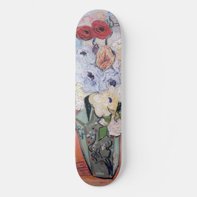 Vincent van Gogh - Vase with Roses & Anemones Skateboard (Front)