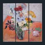 Vincent van Gogh - Vase with Roses & Anemones Triptych<br><div class="desc">Still Life / Japanese Vase with Roses and Anemones - Vincent van Gogh,  1890</div>