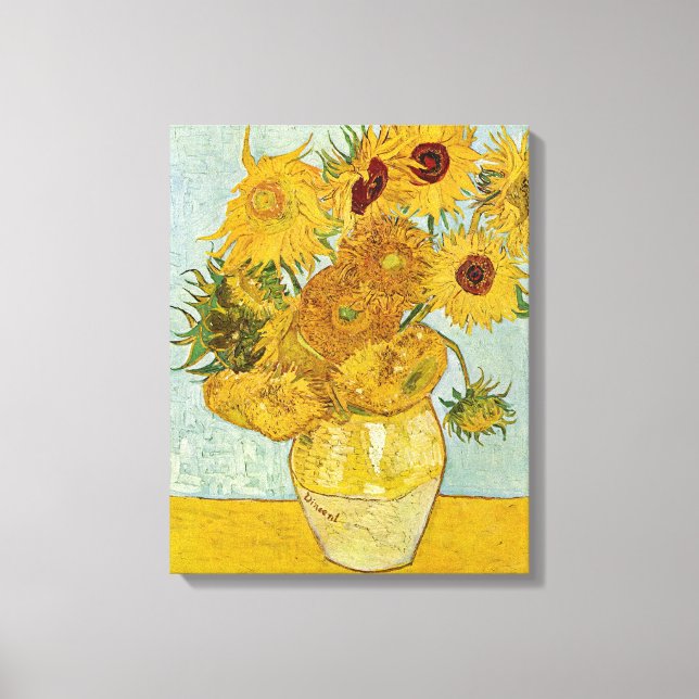 Vincent Van Gogh - Vase with Twelve Sunflowers Canvas Print (Front)