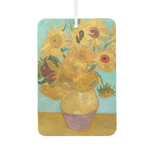 Vincent Van Gogh - Vase with Twelve Sunflowers Car Air Freshener (Front)