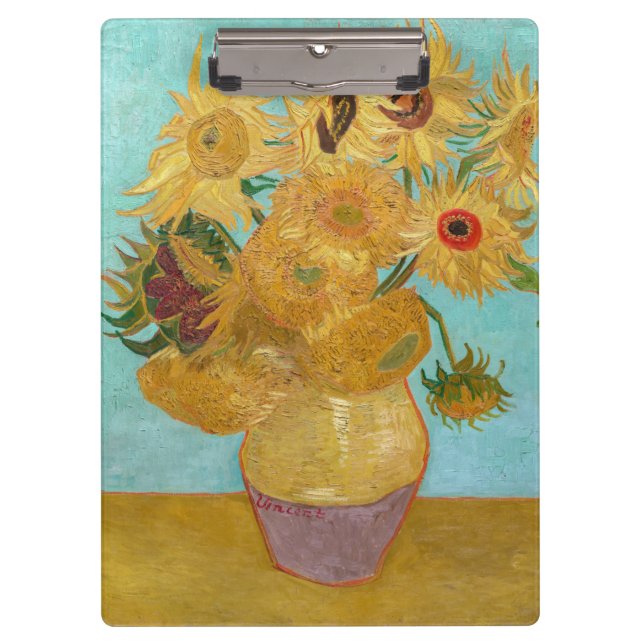 Vincent Van Gogh - Vase with Twelve Sunflowers Clipboard (Front)