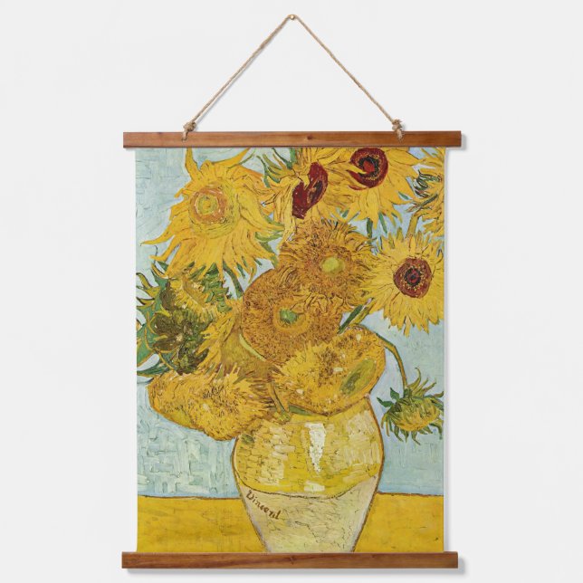 Vincent Van Gogh - Vase with Twelve Sunflowers Hanging Tapestry (Front)