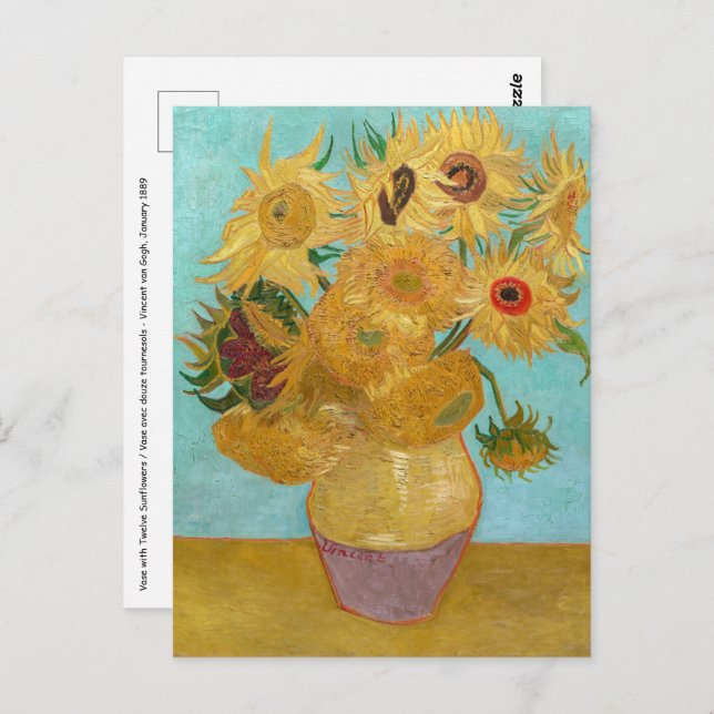 Vincent Van Gogh - Vase with Twelve Sunflowers Postcard (Front/Back)