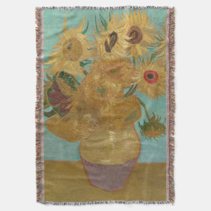 Vincent van Gogh - Vase with Twelve Sunflowers Throw Blanket