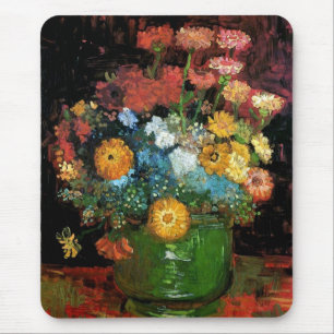 Vincent Van Gogh - Vase With Zinnias Fine Art Mouse Pad