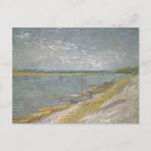 Vincent van Gogh - View of a River w Rowing Boats Postcard
