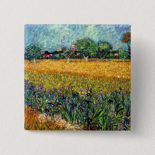 Vincent Van Gogh - View Of Arles With Irises 15 Cm Square Badge