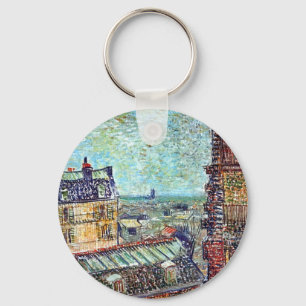Vincent Van Gogh - View Of Paris Pointillism Art Key Ring