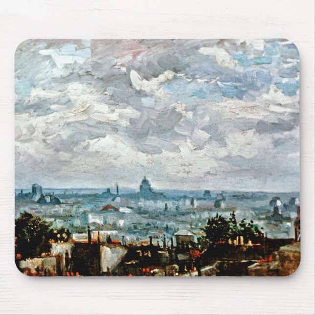 Vincent Van Gogh - View Of The Roofs Of Paris Mouse Pad (Front)