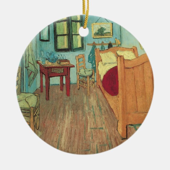 Vincent van Gogh - Vincent's Bedroom in Arles Ceramic Tree Decoration (Front)