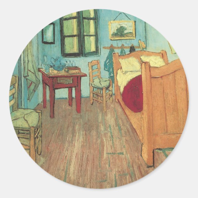 Vincent van Gogh - Vincent's Bedroom in Arles Classic Round Sticker (Front)
