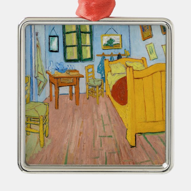 Vincent Van Gogh - Vincent's Bedroom in Arles Metal Tree Decoration (Front)