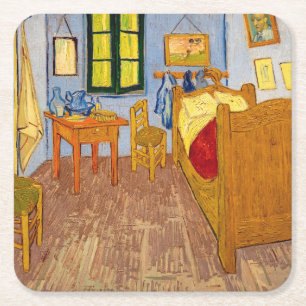 Vincent van Gogh - Vincent's Bedroom in Arles Square Paper Coaster