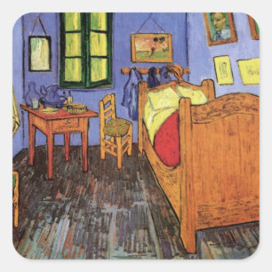 Vincent van Gogh - Vincent's Bedroom in Arles Square Sticker