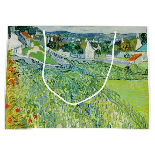 Vincent van Gogh - Vineyards at Auvers Large Gift Bag (Front)