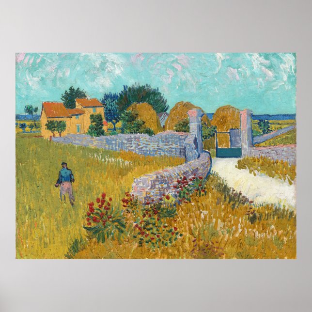 Vincent Van Gogh Vintage Farmhouse in Provence Poster (Front)