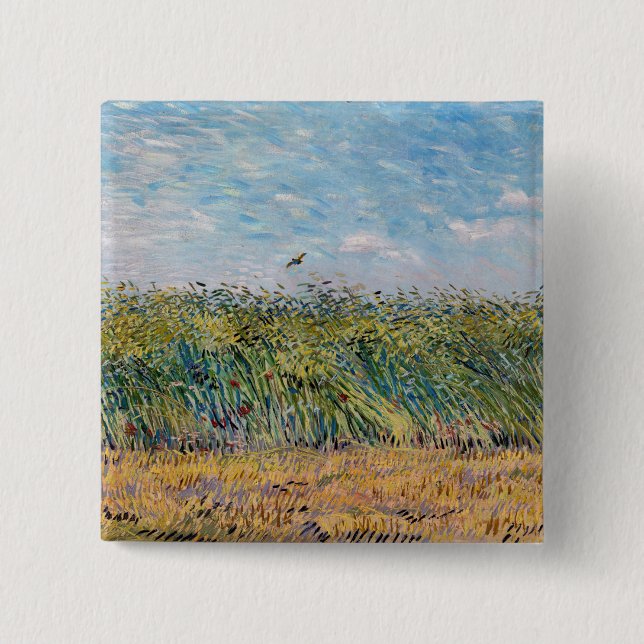 Vincent van Gogh - Wheat Field with a Lark 15 Cm Square Badge (Front)