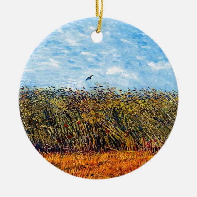 Vincent Van Gogh - Wheat Field With A Lark Ceramic Tree Decoration (Front)