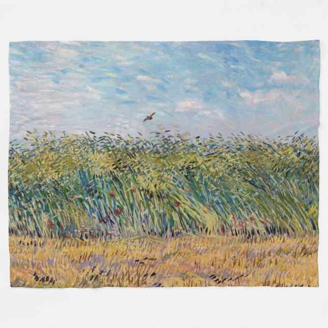 Vincent van Gogh - Wheat Field with a Lark Fleece Blanket (Front (Horizontal))
